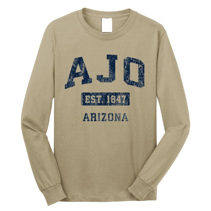 Ajo Arizona Az Vintage Established Long Sleeve Shirt