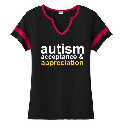 Autism Acceptance And Appreciation Ladies Halftime Notch Neck Tee