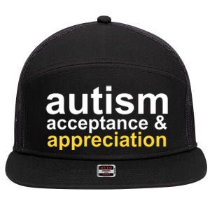 Autism Acceptance And Appreciation 7 Panel Mesh Trucker Snapback Hat