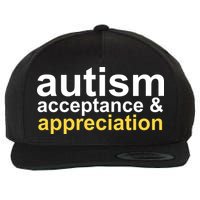 Autism Acceptance And Appreciation Wool Snapback Cap