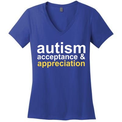 Autism Acceptance And Appreciation Women's V-Neck T-Shirt