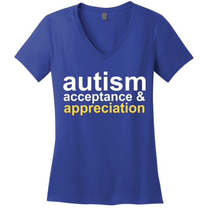 Autism Acceptance And Appreciation Women's V-Neck T-Shirt