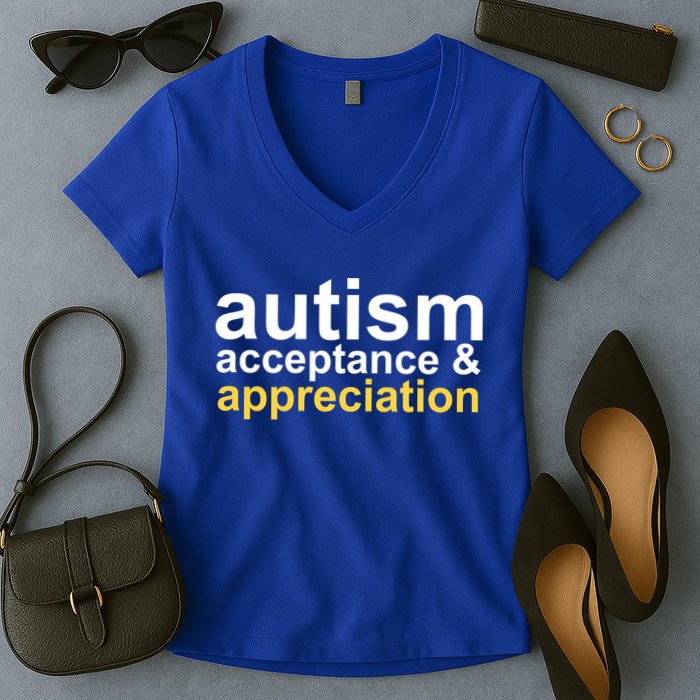 Autism Acceptance And Appreciation Women's V-Neck T-Shirt
