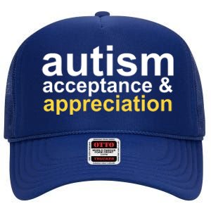 Autism Acceptance And Appreciation High Crown Mesh Back Trucker Hat