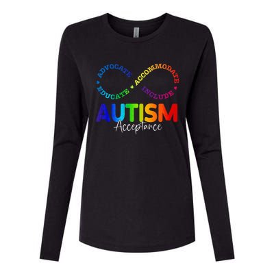 Autism Awareness Acceptance Infinity Symbol Womens Cotton Relaxed Long Sleeve T-Shirt