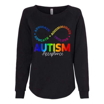 Autism Awareness Acceptance Infinity Symbol Womens California Wash Sweatshirt