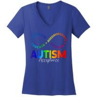 Autism Awareness Acceptance Infinity Symbol Women's V-Neck T-Shirt