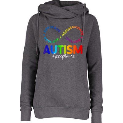 Autism Awareness Acceptance Infinity Symbol Womens Funnel Neck Pullover Hood