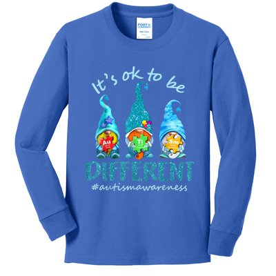 Autism Awareness Acceptance Its Ok To Be Different Cool Gift Kids Long Sleeve Shirt