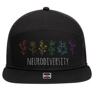 Autism Awareness Autistic Pride Rainbow Neurodiversity 7 Panel Mesh Trucker Snapback Hat