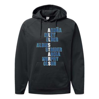 Atlanta AllStars Acuna Jr Austin Riley Bryce Elder Ozzie Albies Spencer Strider Performance Fleece Hoodie