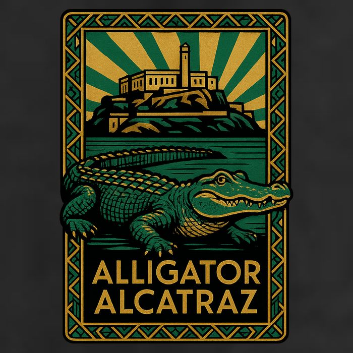 Alligator Alcatraz Art Deco Cool Comfort Performance Bucket Hat