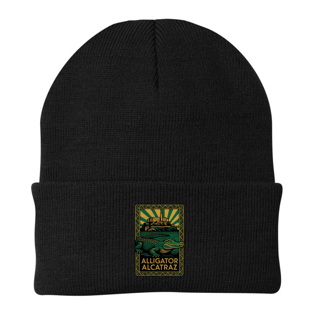 Alligator Alcatraz Art Deco Beanie