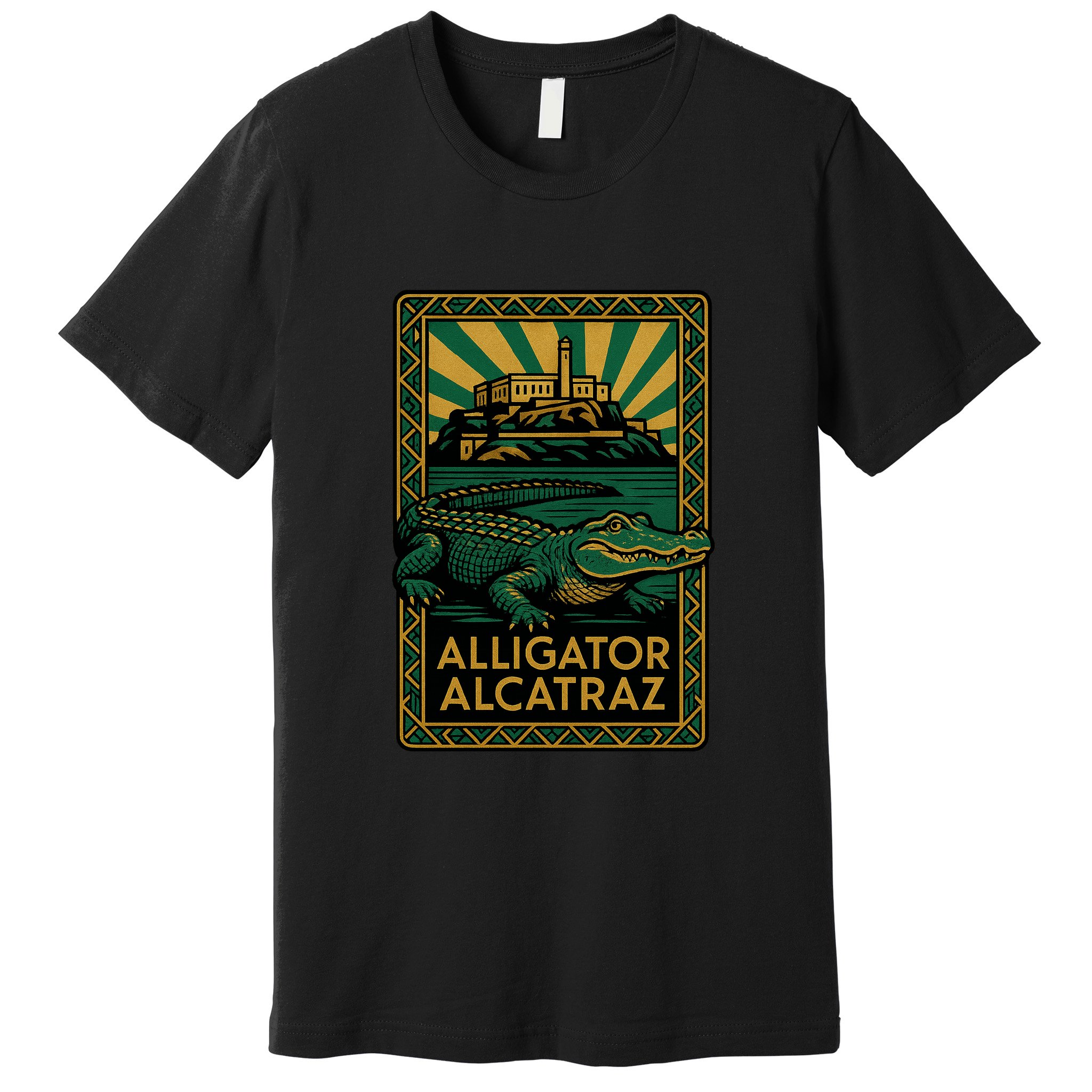 Alligator Alcatraz Art Deco Premium T-Shirt