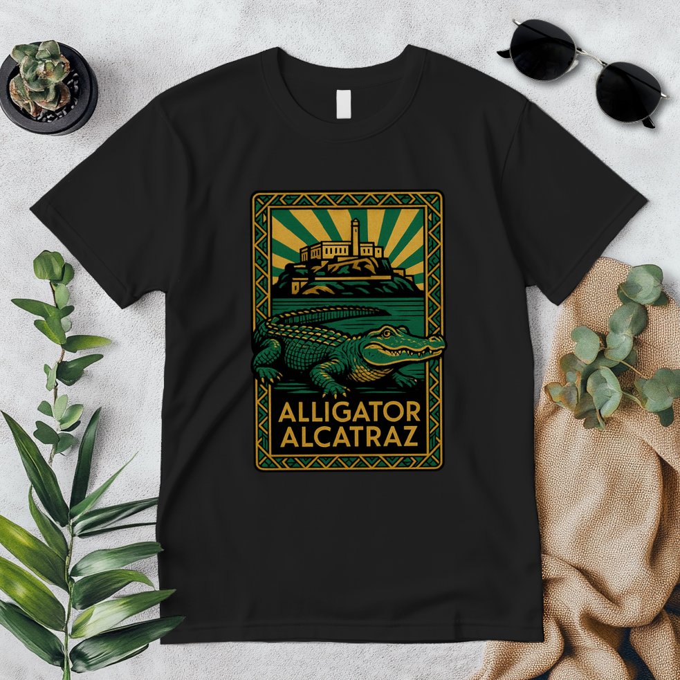 Alligator Alcatraz Art Deco Premium T-Shirt