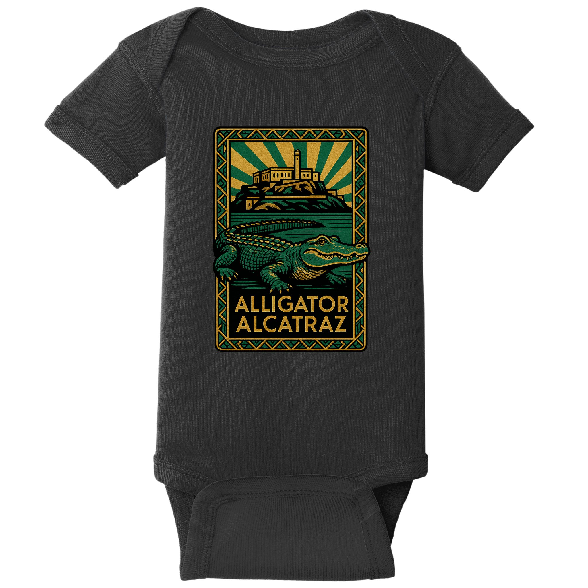 Alligator Alcatraz Art Deco Baby Bodysuit