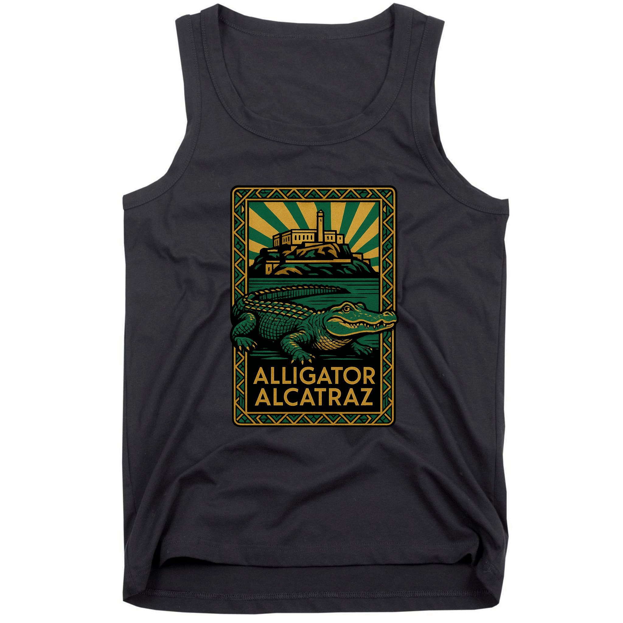Alligator Alcatraz Art Deco Tank Top