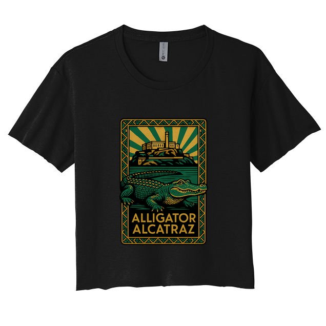 Alligator Alcatraz Art Deco Women's Crop Top Tee