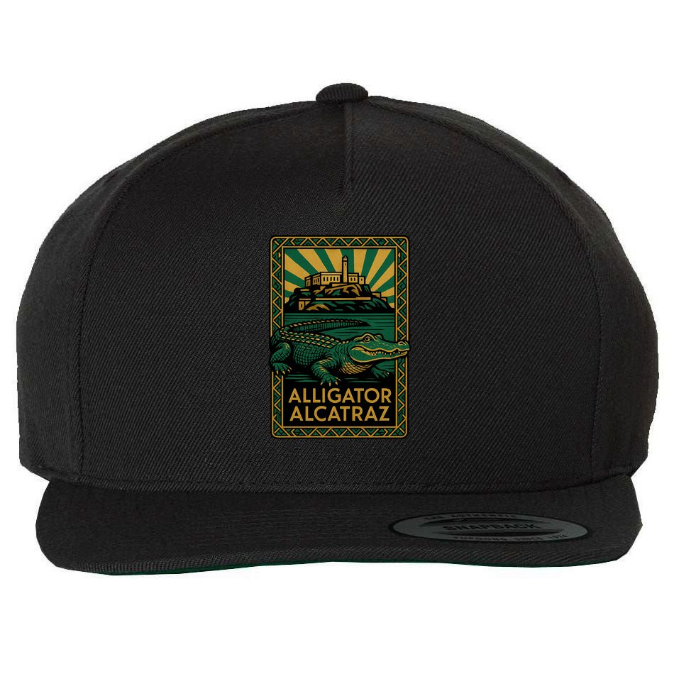 Alligator Alcatraz Art Deco Wool Snapback Cap