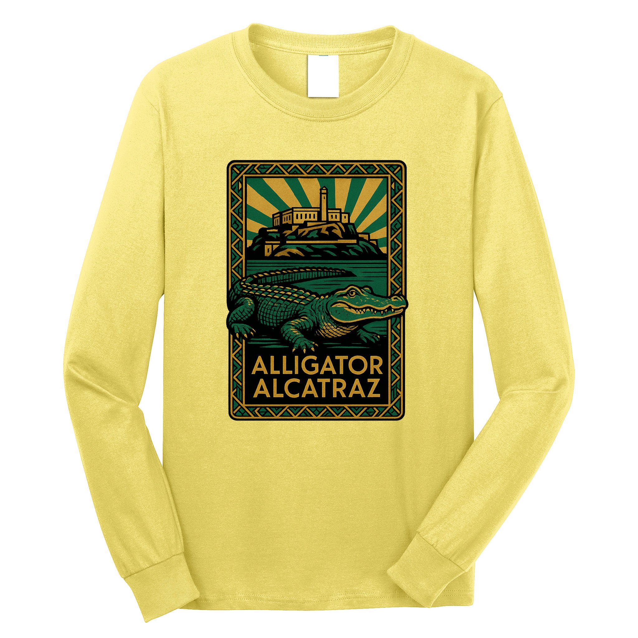 Alligator Alcatraz Art Deco Long Sleeve Shirt