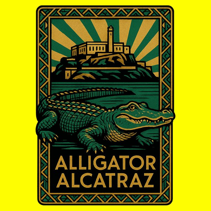 Alligator Alcatraz Art Deco Women's V-Neck T-Shirt