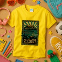 Alligator Alcatraz Art Deco Kids T-Shirt