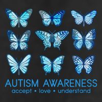 Autism Awareness Accept Love Understand Blue Butterflies 11oz C Handle Ceramic Mug