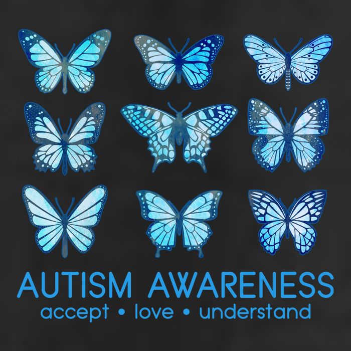 Autism Awareness Accept Love Understand Blue Butterflies 11oz C Handle Ceramic Mug