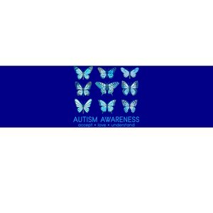 Autism Awareness Accept Love Understand Blue Butterflies Bumper Sticker