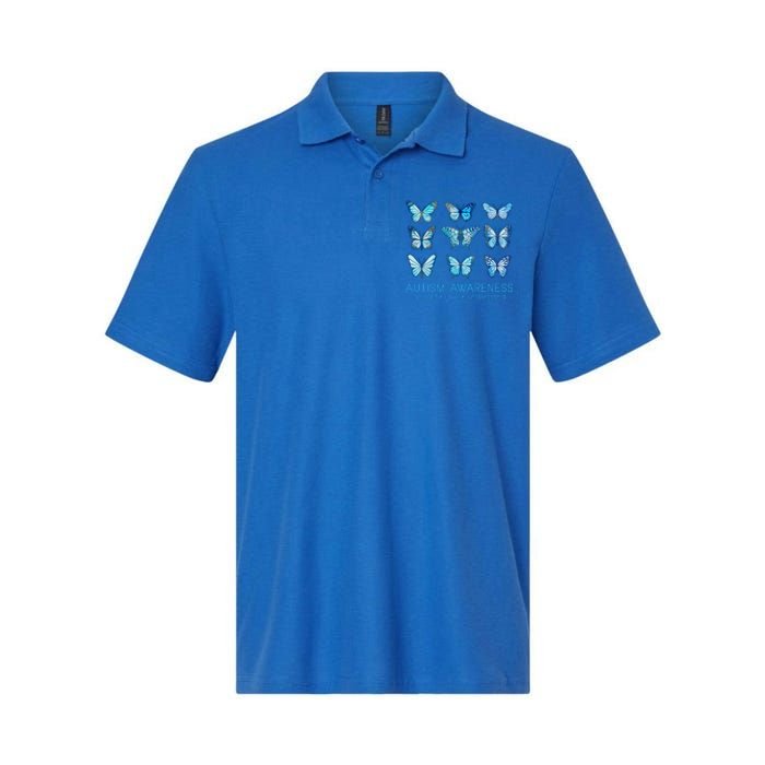 Autism Awareness Accept Love Understand Blue Butterflies Softstyle Adult Sport Polo