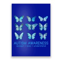 Autism Awareness Accept Love Understand Blue Butterflies Poster