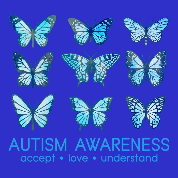 Autism Awareness Accept Love Understand Blue Butterflies Poster