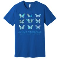 Autism Awareness Accept Love Understand Blue Butterflies Premium T-Shirt