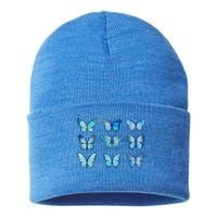 Autism Awareness Accept Love Understand Blue Butterflies Sustainable Knit Beanie