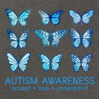 Autism Awareness Accept Love Understand Blue Butterflies Cotton Canvas Backpack