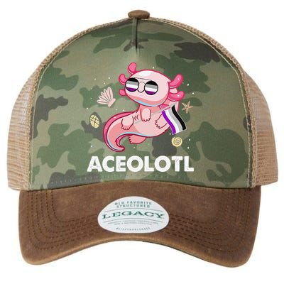 Ace Axolotl Asexual Pride Flag Mexican Salamander LGBTQ Legacy Tie Dye Trucker Hat