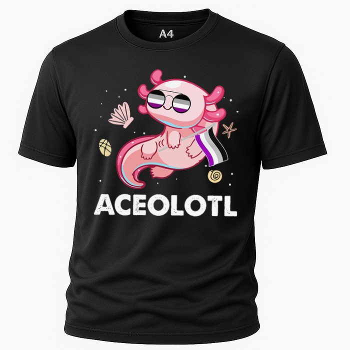 Ace Axolotl Asexual Pride Flag Mexican Salamander LGBTQ Cooling Performance Crew T-Shirt