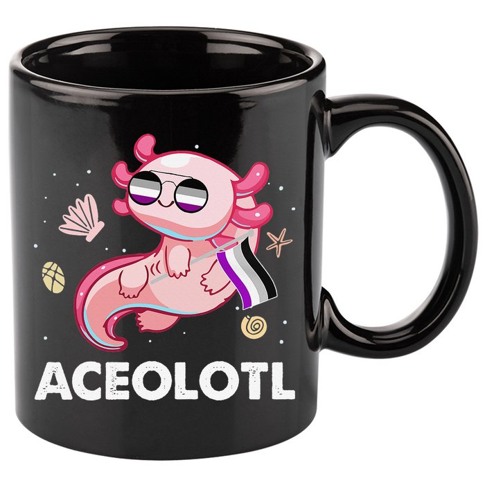 Ace Axolotl Asexual Pride Flag Mexican Salamander LGBTQ 11oz C Handle Ceramic Mug