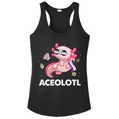 Ace Axolotl Asexual Pride Flag Mexican Salamander LGBTQ Ladies PosiCharge Competitor Racerback Tank