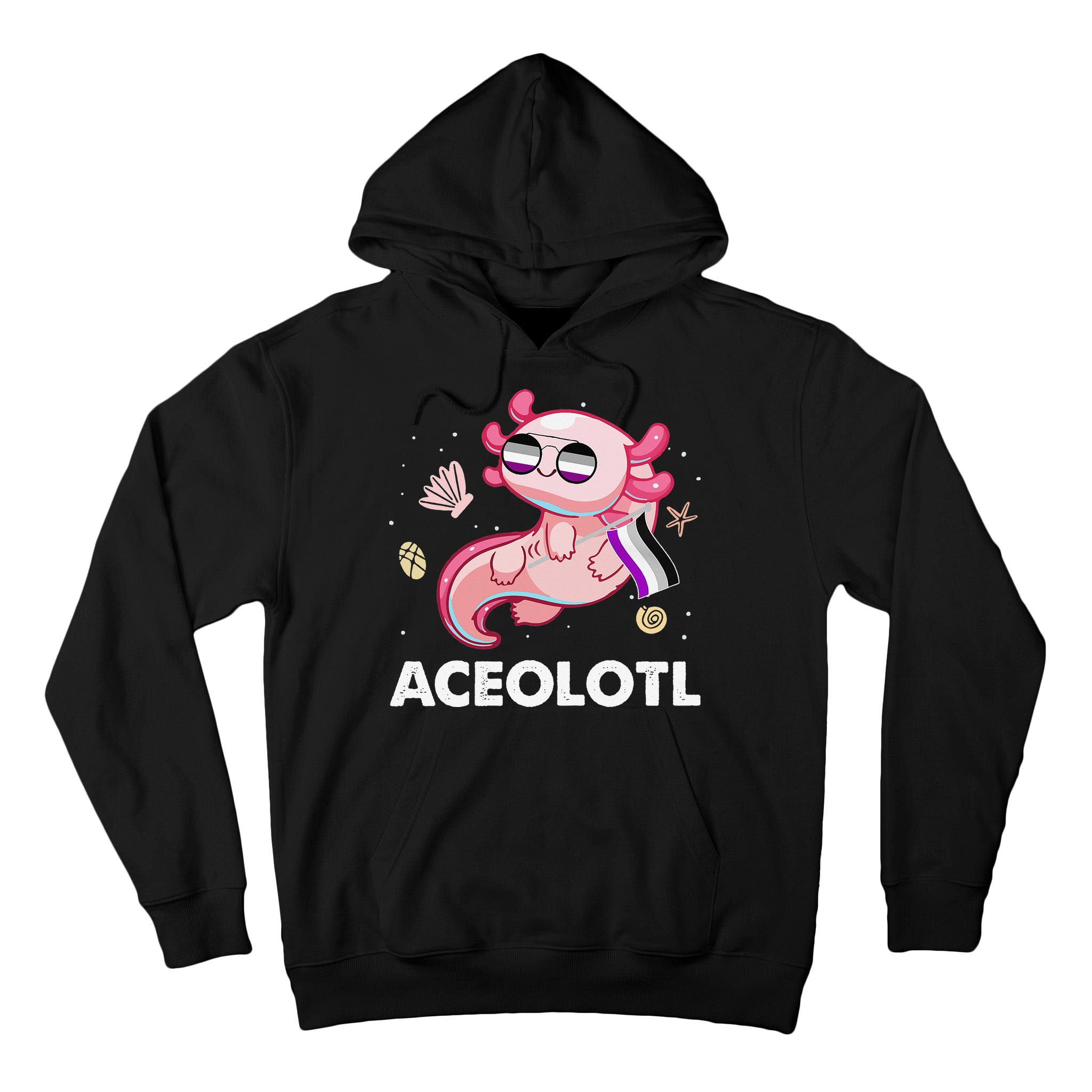 Ace Axolotl Asexual Pride Flag Mexican Salamander LGBTQ Tall Hoodie