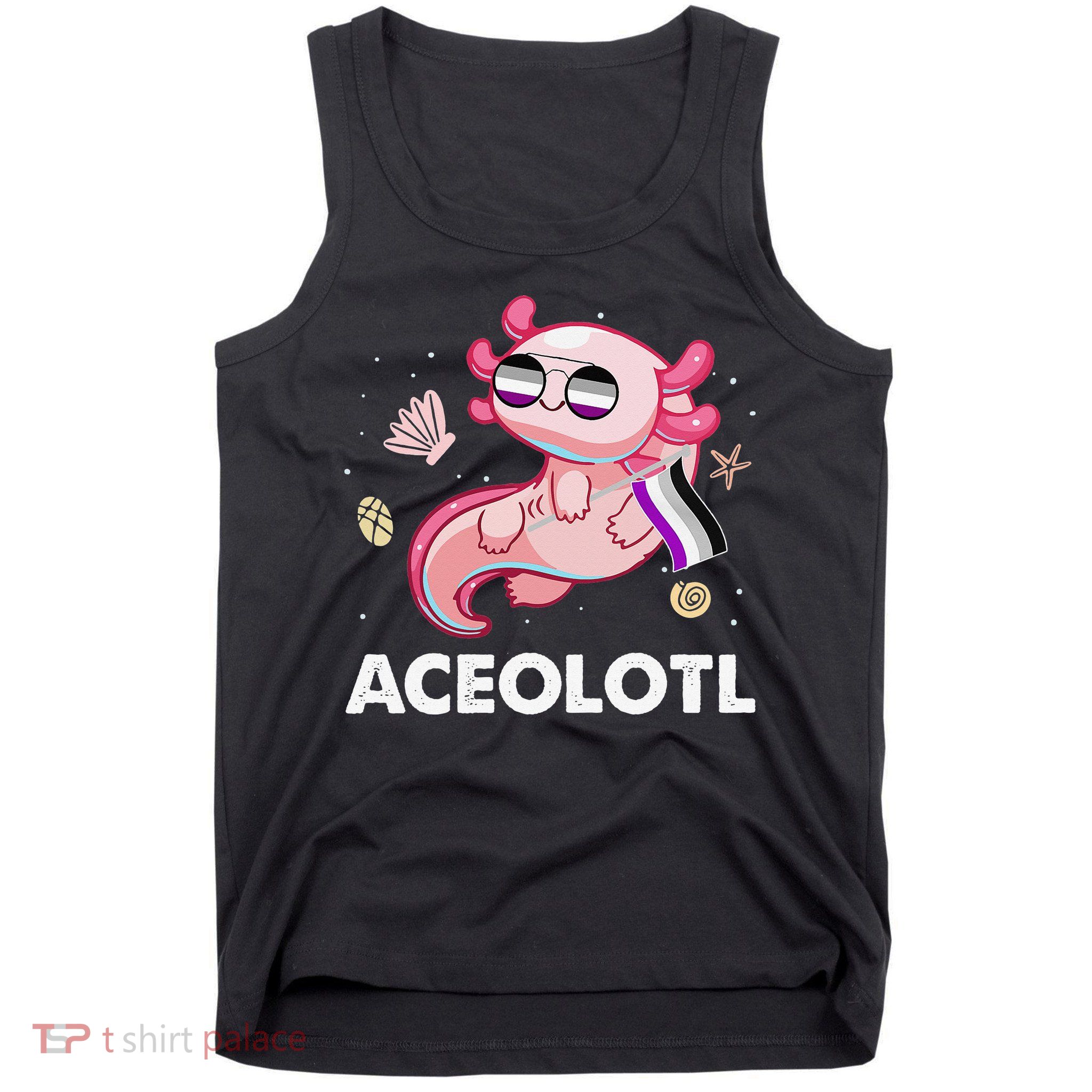 Ace Axolotl Asexual Pride Flag Mexican Salamander LGBTQ Tank Top