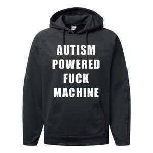 Autism Awareness Autism Powered Fck Machine Performance Fleece Hoodie