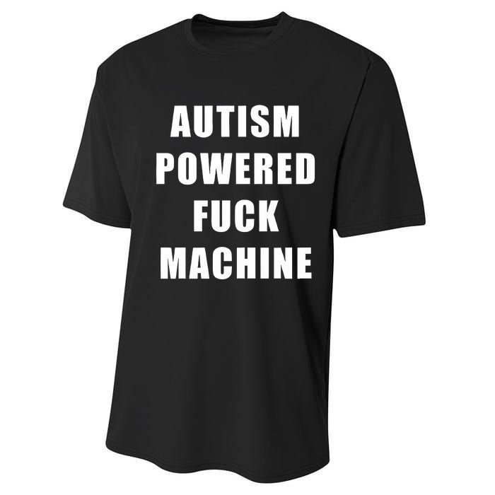 Autism Awareness Autism Powered Fck Machine Performance Sprint T-Shirt