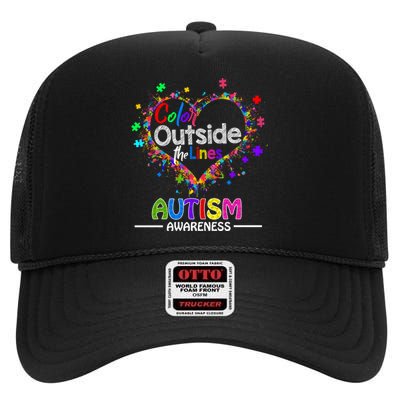 Autism Awareness April High Crown Mesh Back Trucker Hat