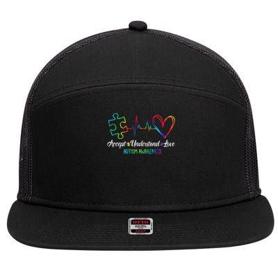 Autism Awareness Accept Understand Love Autism Mom Tie Dye 7 Panel Mesh Trucker Snapback Hat