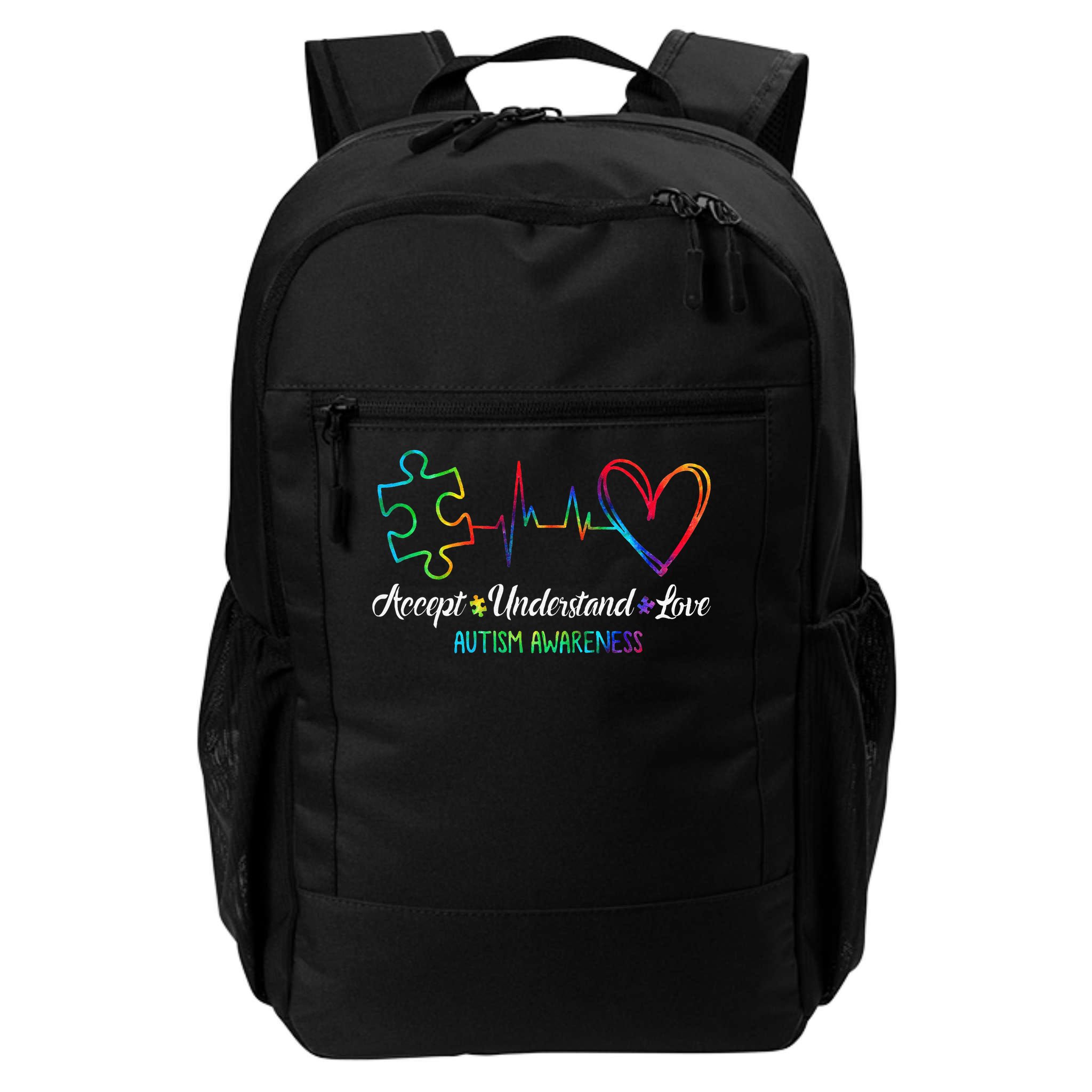 Autism Awareness Accept Understand Love Autism Mom Tie Dye Backpack