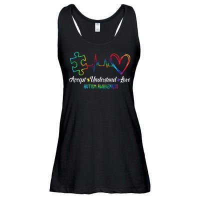 Autism Awareness Accept Understand Love Autism Mom Tie Dye Ladies Essential Flowy Tank