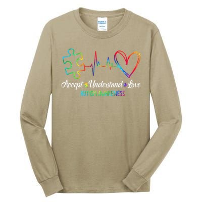 Autism Awareness Accept Understand Love Autism Mom Tie Dye Tall Long Sleeve T-Shirt