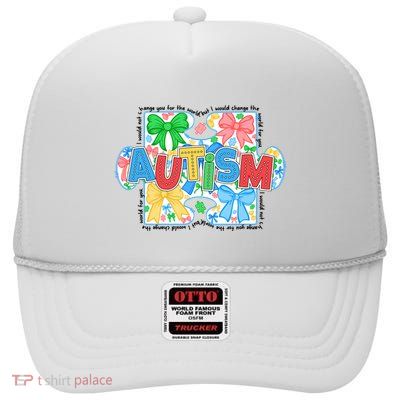 Autism Awareness High Crown Mesh Back Trucker Hat