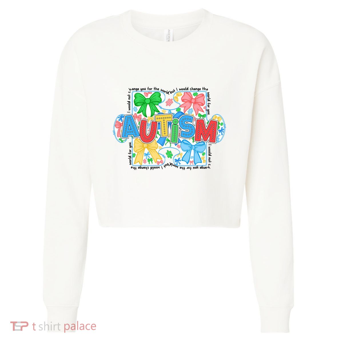 Autism Awareness Cropped Pullover Crew